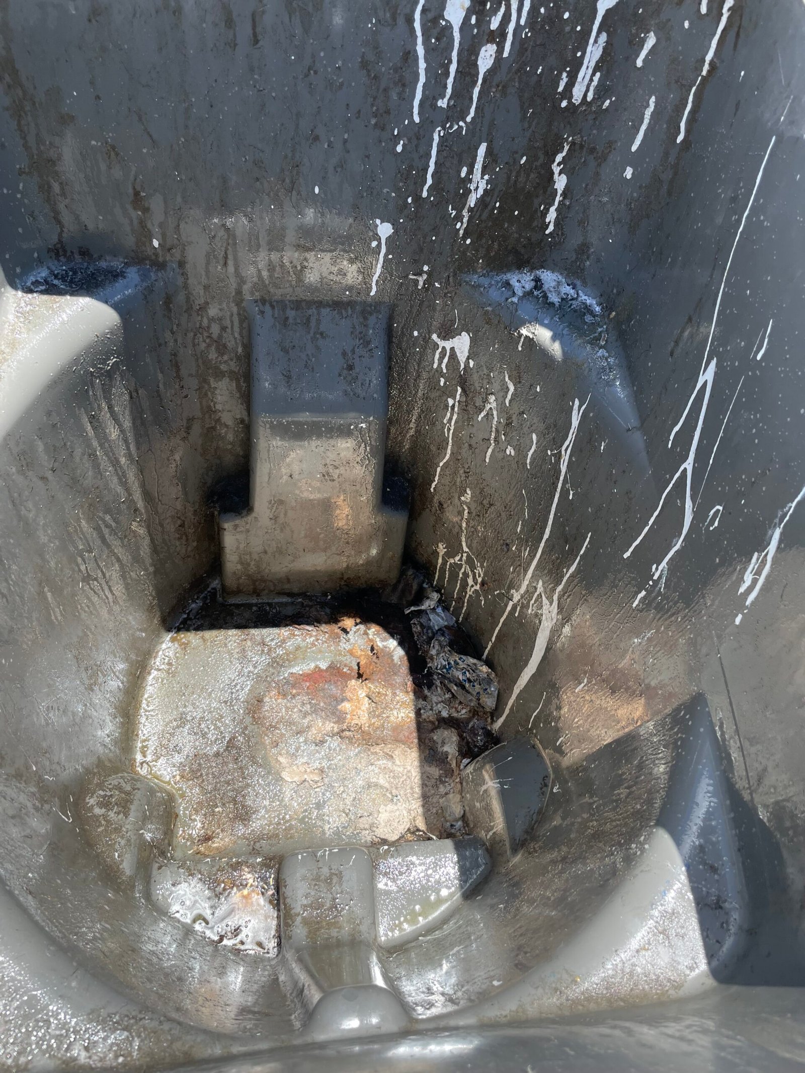 Dirty trash bin before Cleanup Pros SD cleaning